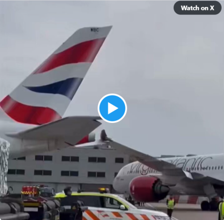 Two planes collided at London Heathrow Airport on Saturday. Virgin ...